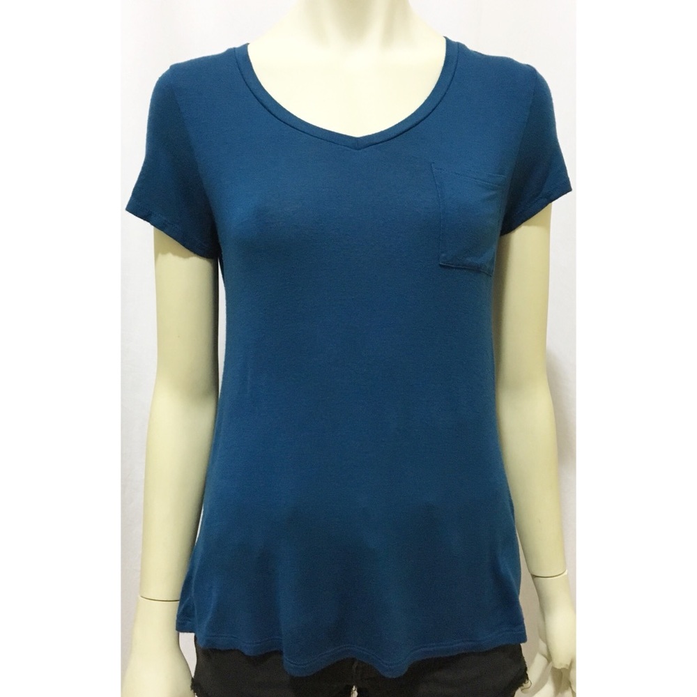Active USA Small Dark Blue Green Short Sleeve Tee